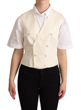 Beige Silk Sleeveless Waistcoat Vest Dolce & Gabbana