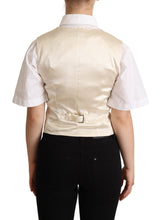 Beige Silk Sleeveless Waistcoat Vest Dolce & Gabbana