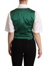 Green Jacquard Leaf Gold Waistcoat Vest Dolce & Gabbana