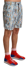Blue Seashell Beachwear Swimwear Shorts Dolce & Gabbana