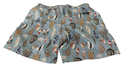 Blue Seashell Beachwear Swimwear Shorts Dolce & Gabbana