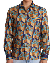 Multicolor DG Logo Silk Mens Top Shirt Dolce & Gabbana