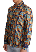 Multicolor DG Logo Silk Mens Top Shirt Dolce & Gabbana