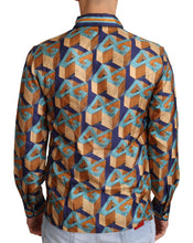 Multicolor DG Logo Silk Mens Top Shirt Dolce & Gabbana