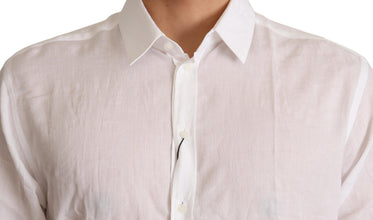 White Cotton Floral Pattern MARTINI Shirt Dolce & Gabbana