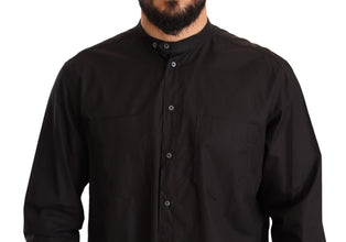 Black 100% Cotton Formal Dress Top Shirt Dolce & Gabbana