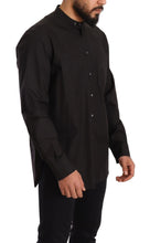 Black 100% Cotton Formal Dress Top Shirt Dolce & Gabbana