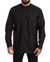 Black 100% Cotton Formal Dress Top Shirt Dolce & Gabbana