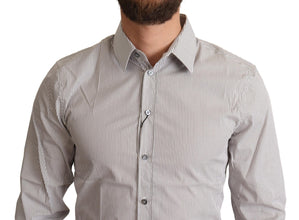 Gray Cotton Slim Fit Mens SICILY Shirt Dolce & Gabbana