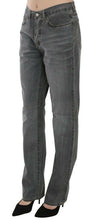 Gray Washed Mid Waist Straight Denim Pants Jeans Just Cavalli