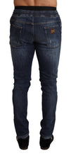 Blue Cotton Stretch Tattered Denim Jeans Dolce & Gabbana