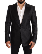 Black Metallic Slim Jacket Tuxedo Blazer Dolce & Gabbana