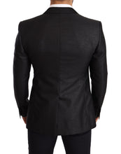 Black Metallic Slim Jacket Tuxedo Blazer Dolce & Gabbana