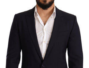 Navy Blue Wool Slim Fit MARTINI Blazer Dolce & Gabbana