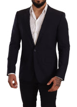 Navy Blue Wool Slim Fit MARTINI Blazer Dolce & Gabbana