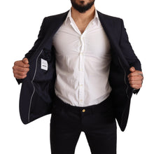 Navy Blue Wool Slim Fit MARTINI Blazer Dolce & Gabbana