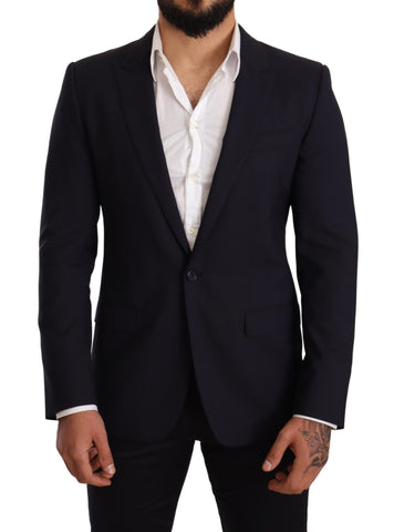 Navy Blue Wool Slim Fit MARTINI Blazer Dolce & Gabbana