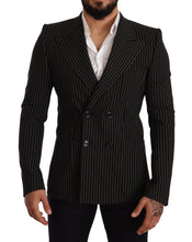 Black White Striped Slim Fit Coat Blazer Dolce & Gabbana