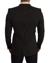 Black White Striped Slim Fit Coat Blazer Dolce & Gabbana