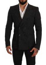 Black White Striped Slim Fit Coat Blazer Dolce & Gabbana