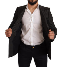 Black White Striped Slim Fit Coat Blazer Dolce & Gabbana