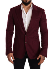 Maroon Cashmere Slim Fit Coat Jacket Blazer Dolce & Gabbana