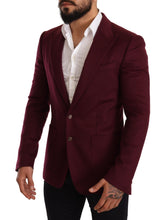 Maroon Cashmere Slim Fit Coat Jacket Blazer Dolce & Gabbana