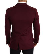 Maroon Cashmere Slim Fit Coat Jacket Blazer Dolce & Gabbana