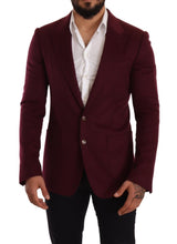 Maroon Cashmere Slim Fit Coat Jacket Blazer Dolce & Gabbana