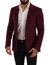 Maroon Cashmere Slim Fit Coat Jacket Blazer Dolce & Gabbana