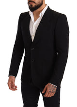 Black Cotton Slim Fit Coat Jacket  Blazer Dolce & Gabbana