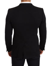 Black Cotton Slim Fit Coat Jacket  Blazer Dolce & Gabbana