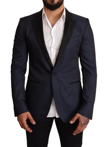 Blue Wool Slim Fit MARTINI Blazer Jacket Dolce & Gabbana