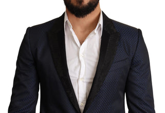 Blue Wool Slim Fit MARTINI Blazer Jacket Dolce & Gabbana
