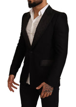 Black Wool Slim Fit Coat Blazer Jacket Dolce & Gabbana