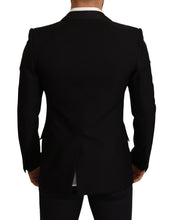 Black Wool Slim Fit Coat Blazer Jacket Dolce & Gabbana