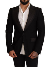 Black Wool Slim Fit Coat Blazer Jacket Dolce & Gabbana