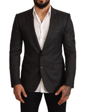Gray Check Wool Slim Fit Blazer Jacket Dolce & Gabbana