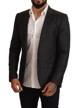 Gray Check Wool Slim Fit Blazer Jacket Dolce & Gabbana