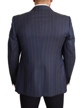 Blue Striped Wool Slim Fit Blazer Jacket Dolce & Gabbana