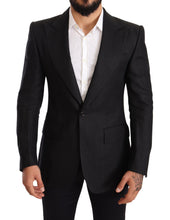 Black Linen Slim Fit Coat Jacket Blazer Dolce & Gabbana