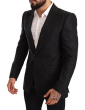 Black Linen Slim Fit Coat Jacket Blazer Dolce & Gabbana