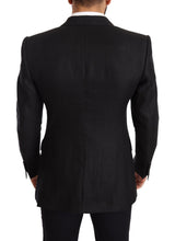 Black Linen Slim Fit Coat Jacket Blazer Dolce & Gabbana