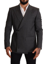 Gray Check Wool Slim Fit Blazer Jacket Dolce & Gabbana