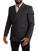Gray Check Wool Slim Fit Blazer Jacket Dolce & Gabbana