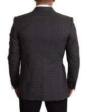 Gray Check Wool Slim Fit Blazer Jacket Dolce & Gabbana