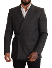 Gray Check Wool Slim Fit Blazer Jacket Dolce & Gabbana