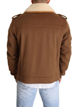 Brown Double Breasted Shearling Coat Jacket Dolce & Gabbana