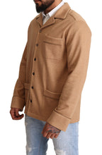 Brown Cotton Button Collared Coat Jacket Dolce & Gabbana