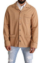 Brown Cotton Button Collared Coat Jacket Dolce & Gabbana